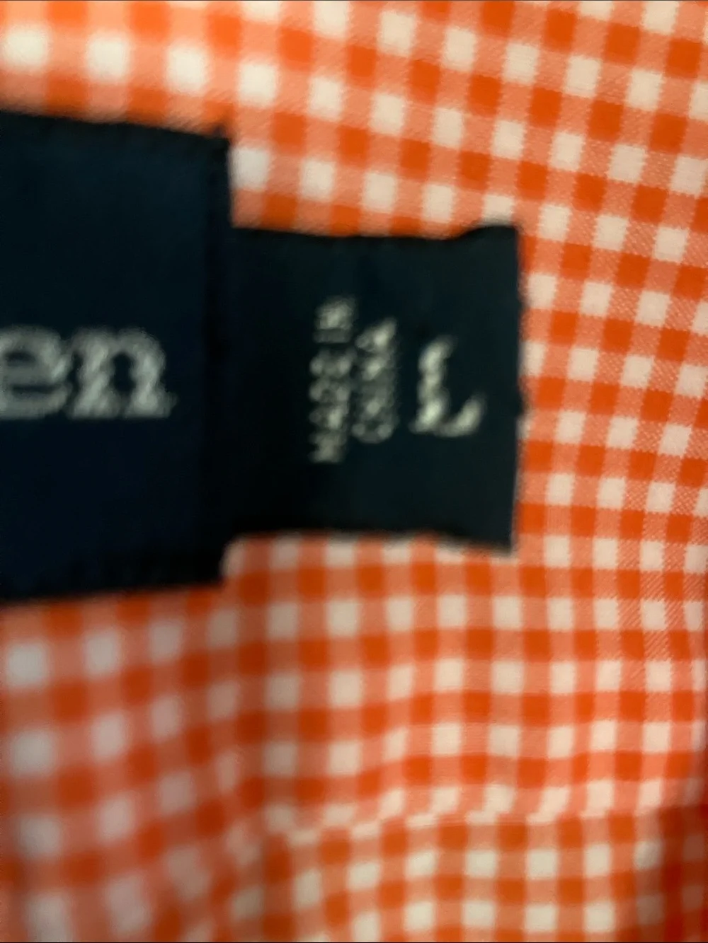Ralph Lauren Orange Gingham Short-Sleeve Button-Up Shirt with Green Pony